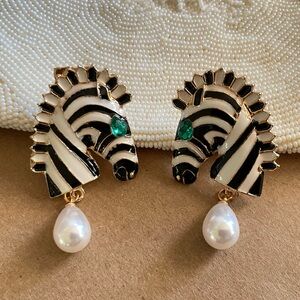 ✨Betsey Johnson Imperial Zebra Earrings